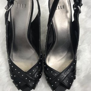 Elle slingbacks with silver accents